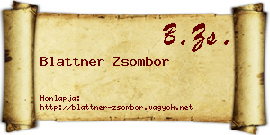 Blattner Zsombor névjegykártya